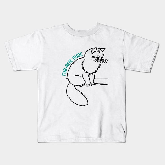 Fur-Real Dude: A Sad Cat's Tale Kids T-Shirt by Salaar Design Hub